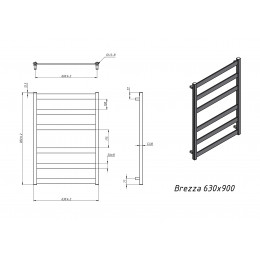 Полотенцесушитель водяной Grota Brezza 630x900 хром глянцевый