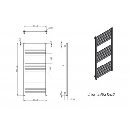 Полотенцесушитель водяной Grota Lux 530x1200 хром матовый