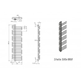 Полотенцесушитель электрический Grota Stelle 500x1800/l белый