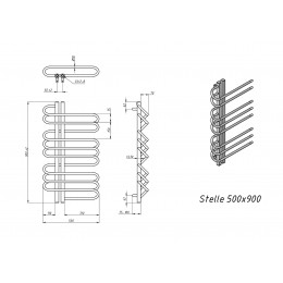 Полотенцесушитель электрический Grota Stelle 500x900/l белый