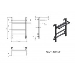 Полотенцесушитель электрический Grota Tela 430х600 хром глянцевый