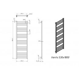 Полотенцесушитель электрический Grota Vento 530x1800 хром матовый