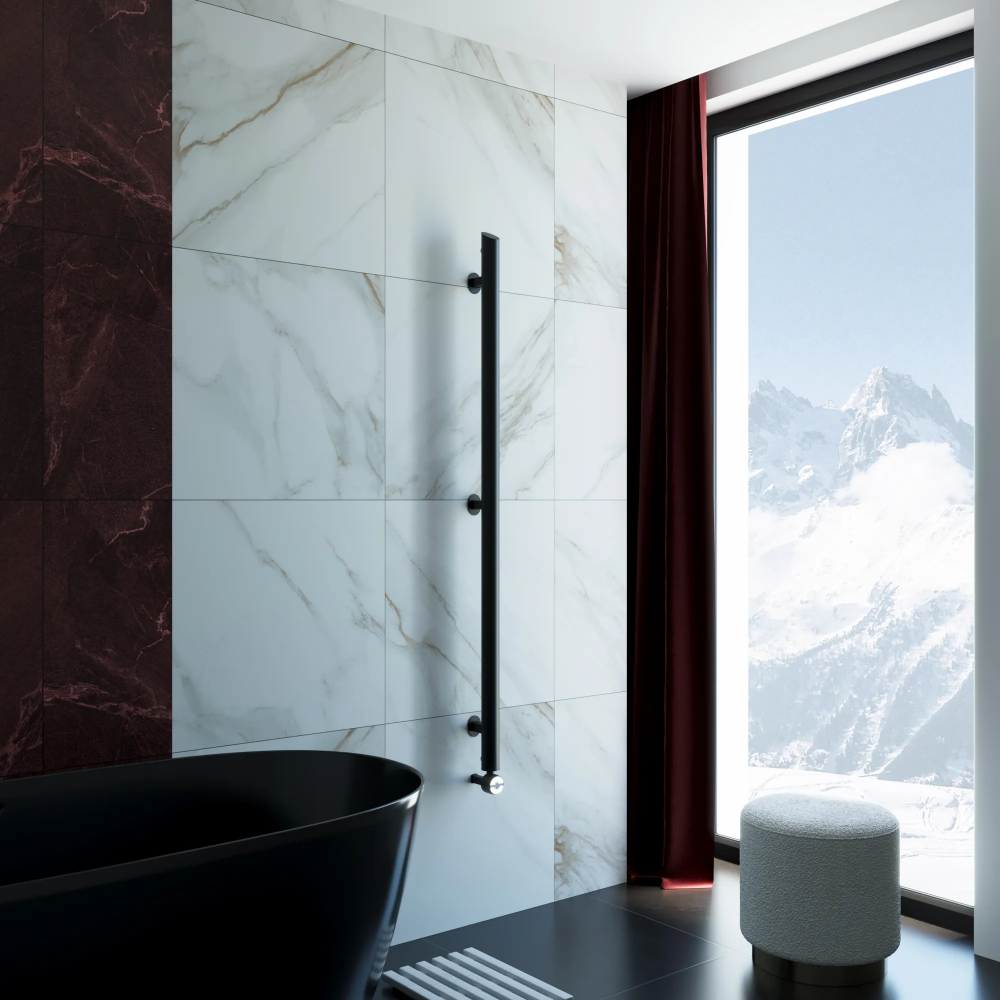 Полотенцесушитель электрический Grota Ago 51x1500 черный