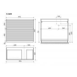 Тумба напольная SANCOS  Folk Floor правая 995х445х850
