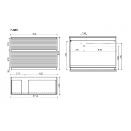 Тумба напольная SANCOS Folk Floor левая 1190х445х850