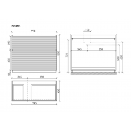Тумба напольная SANCOS Folk Floor левая 995х445х850