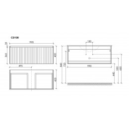 Тумба подвесная SANCOS Code 990х453х400