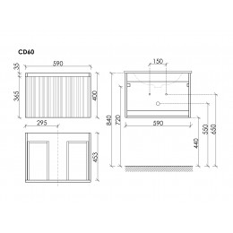 Тумба подвесная SANCOS Code 990х453х400