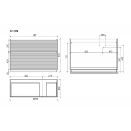 Тумба напольная SANCOS  Folk Floor правая 1190х445х850