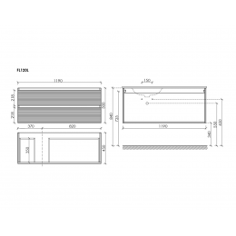 Тумба подвесная SANCOS Folk левая 1190х445х500