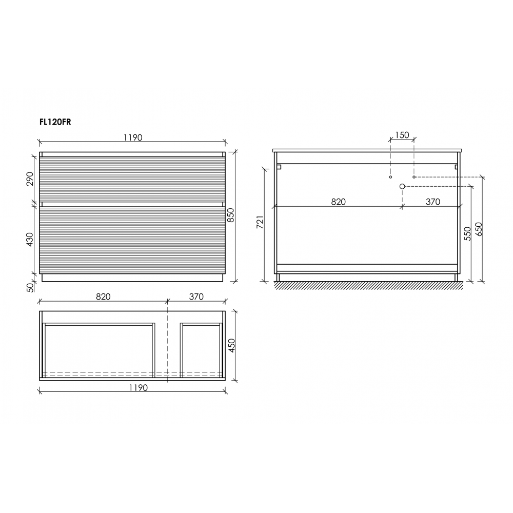 Тумба напольная SANCOS Folk Floor правая 1190х445х850