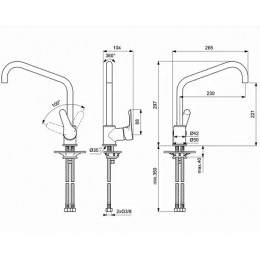 BC660AA ALPHA Однорукоятковый смеситель для кухонной мойки