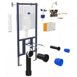 Сет LORANTO Инсталляция с кнопкой Line хром глянец + унитаз ANTE с сиденьем микролифт