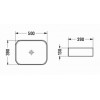 AZ-78109MW Раковина накладная матовый белый 500*390*130 мм
