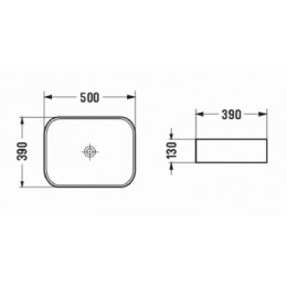 AZ-78109MW Раковина накладная матовый белый 500*390*130 мм