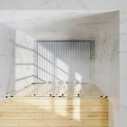 AZ-362K2-170-BGL-CL Душевое ограждение TOKYO DRO-170х195-BGL-CL, прозрачное стекло 6 мм, профиль брашированное золото