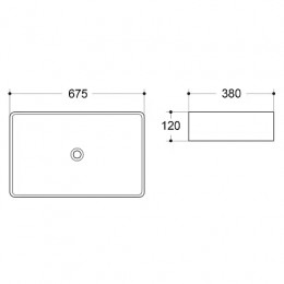 Раковина Azario, накладная, белая матовая, 675*380*120 мм, AZ-2250-MW