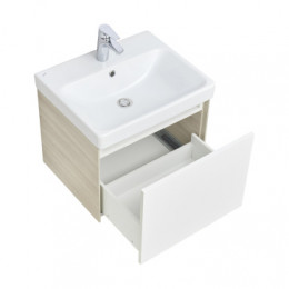 Асти 55 Тумба белый/ясень шимо (БЕЗ УМЫВАЛЬНИКА Адриана-55)