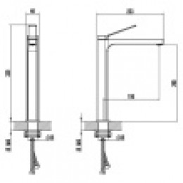 VISE Смеситель высокий для раковины без донного клапана, хром