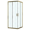 AZ-R06-90-BGL-CHC Душевое ограждение PARIS SQP-90х90х195-BGL-CHC, стекло шиншила  5 мм, профиль брашированное золото