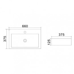 AZ-4310 Раковина подвесная 66*37.5*12.5