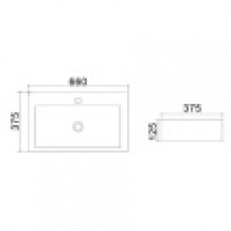 AZ-4310 Раковина подвесная 66*37.5*12.5