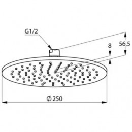 KLUDI A-QA Верхний душ DN 15, круглый ,черны матовый/хром, арт. 6432587-00