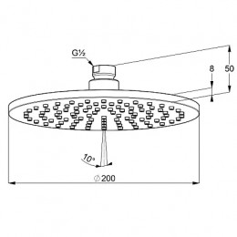 Верхний душ KLUDI A-QA, круглый, плоский, хром, 200 мм