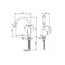 B1727AA CERAFLEX Смеситель для кухонной мойки с высоким изливом и рукояткой сбоку, система облегченного монтажа StrongFix®