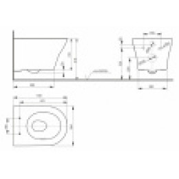 TOTO CW162Y#XW  Унитаз подвесной серии MH  , 394x530x339мм, безободковый
