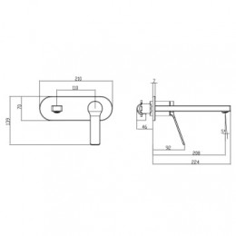 VISE Смеситель для раковины скрытого монтажа, графит