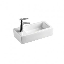 AZ-5092L  Раковина накладная угловая.Размер 370*185*90 мм белый глянец