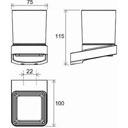 TD 210.20 Держатель со стаканом, черный