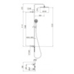 ELIOS Душевая стойка со смесителем для душа, верхний душ из ABS Ø250 мм., ручной душ с 1 режимом, цвет хром