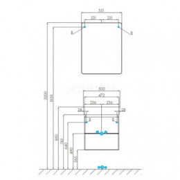 СКАЙ  55 Зеркальный шкаф