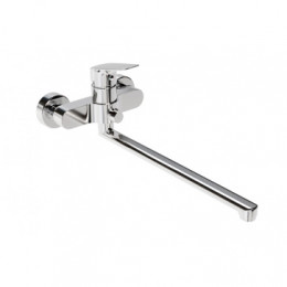 Смеситель Таос для ванны-душа с аксессуарами, длинный излив, хром