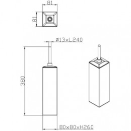 RINA Ерш квадратный напольный, хром