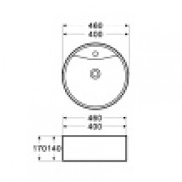 AZ-3018 Раковина накладная. Размер 465*465*160 мм