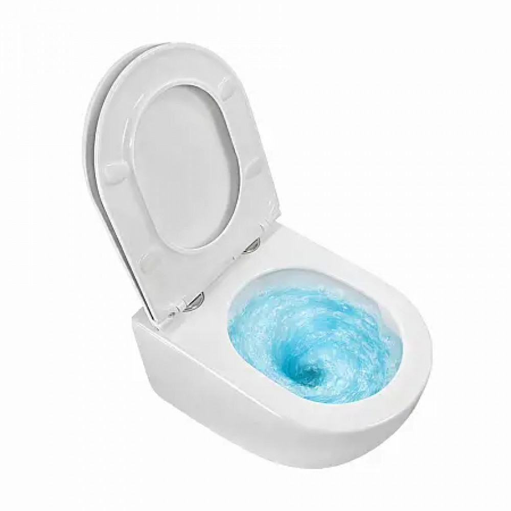 Ines White унитаз подвесной, с функцией Торнадо, с сиденьем дюропласт, микролифт (1 место)