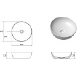 Умывальник UNI 400 B SLIM керамический белый