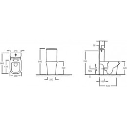 ETM212-00 VOX  Бачок с нижней подводкой на 3/6л, белый