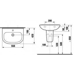 DEEP BY JIKA (OLYMP) Раковина 550 мм, уст.компл.
