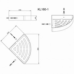 AZ-160 Полка угловая одноэтажная, хром