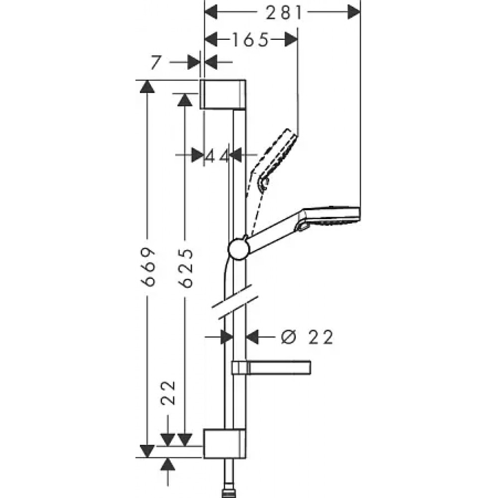 26553400 Душевой набор Crometta Vario, 0,65 м, с мыльницей Casetta