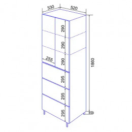 Пенал Эстима 52/3 напольный