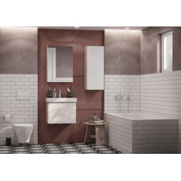 Асти 55 Тумба белый/ясень шимо (БЕЗ УМЫВАЛЬНИКА Адриана-55)