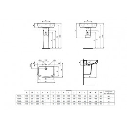T056401 TEMPO Умывальник 60X50 см