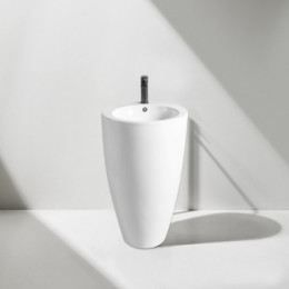 COMELLA Раковина напольная отдельностоящая круглая белая. Размер 500х500х830 мм