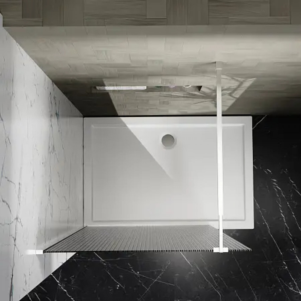 AZ-251-100-MB-CRF Душевая перегородка Walk-in, 100x195-MB-CRF, Рифленое стекло 8 мм, профиль матовый черный