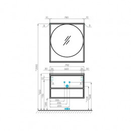 Лофт 80 Зеркало Фабрик Дуб Эндгрейн